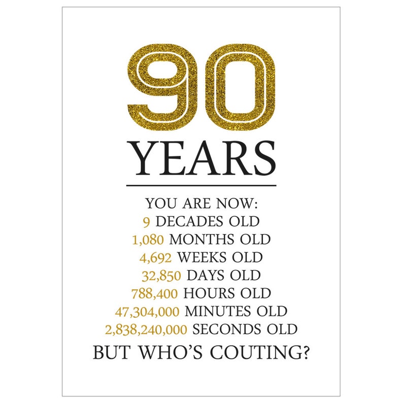 Happy 90th Birthday Card 90th Birthday Gift for Women Men 90 - Etsy