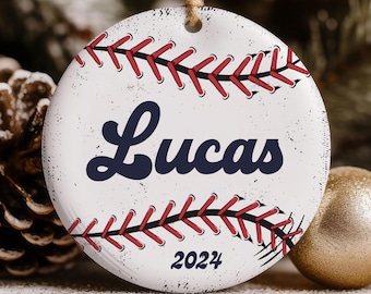 Personalized Baseball Ornament, Baseball Coach Ornament, Baseball Lovers Gift, Sports Christmas Ornament, Kids Holiday Ornament