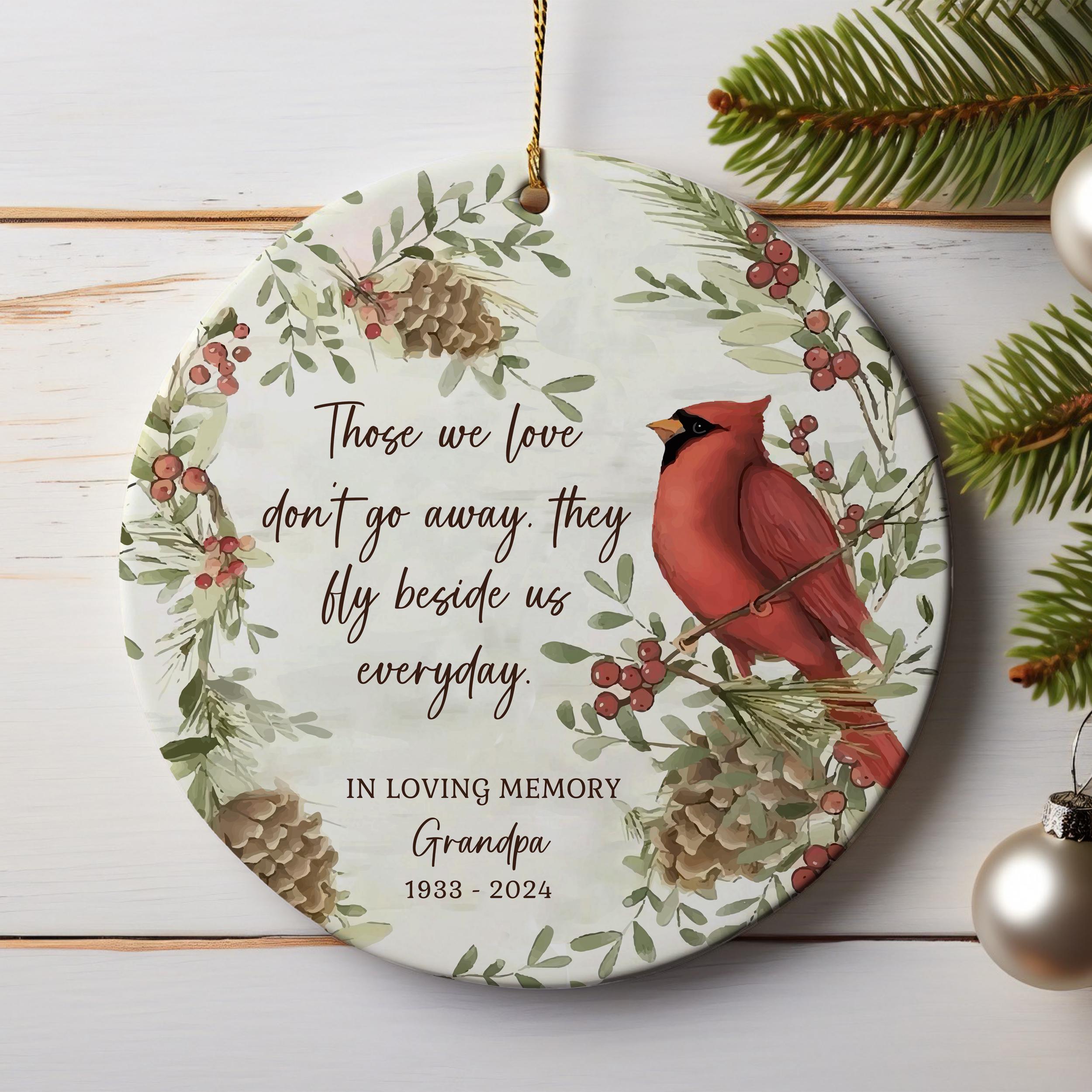 Personalized Cardinals Ornament, Christmas in Heaven Memorial Ornament ...