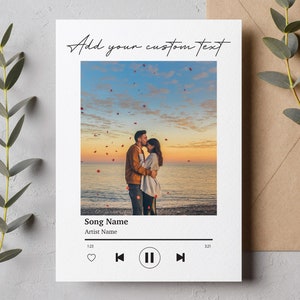 Personalized Photo Card, Custom Music Card,  Song Card, Anniversary Card, Wedding Card, Birthday Card, Girlfriend Card, Create Your Own Card