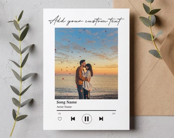 Personalized Photo Card, Custom Music Card,  Song Card, Anniversary Card, Wedding Card, Birthday Card, Girlfriend Card, Create Your Own Card