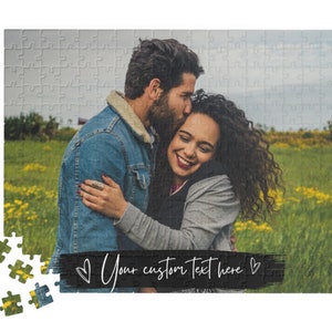 Valentines Day Gift for Him or Her, Couple Photo Puzzle, Personalized Jigsaw Puzzle, Christmas Gift for Husband Boyfriend, Anniversary Gift