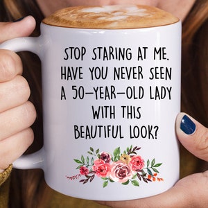 50th Birthday Gift for Women, Funny 50th Birthday Mug for Her, Sister Gift, Turning 50 Best Friend Gifts, 50th Gift for Mom Aunt