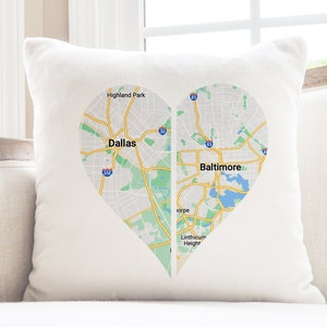 Langstrecken-Beziehung-Kissenbezug personalisiert, benutzerdefinierte Karte Kissenbezug, Weihnachtsgeschenk für Mama Papa Schwester Freund, Muttertagsgeschenk