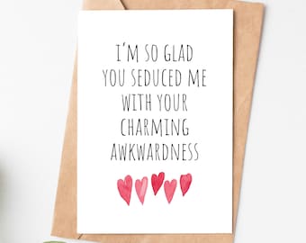 Cute Love Card, Funny Valentines Day Card For Him Or Her, Anniversary Card For Husband Boyfriend Wife Or Girlfriend