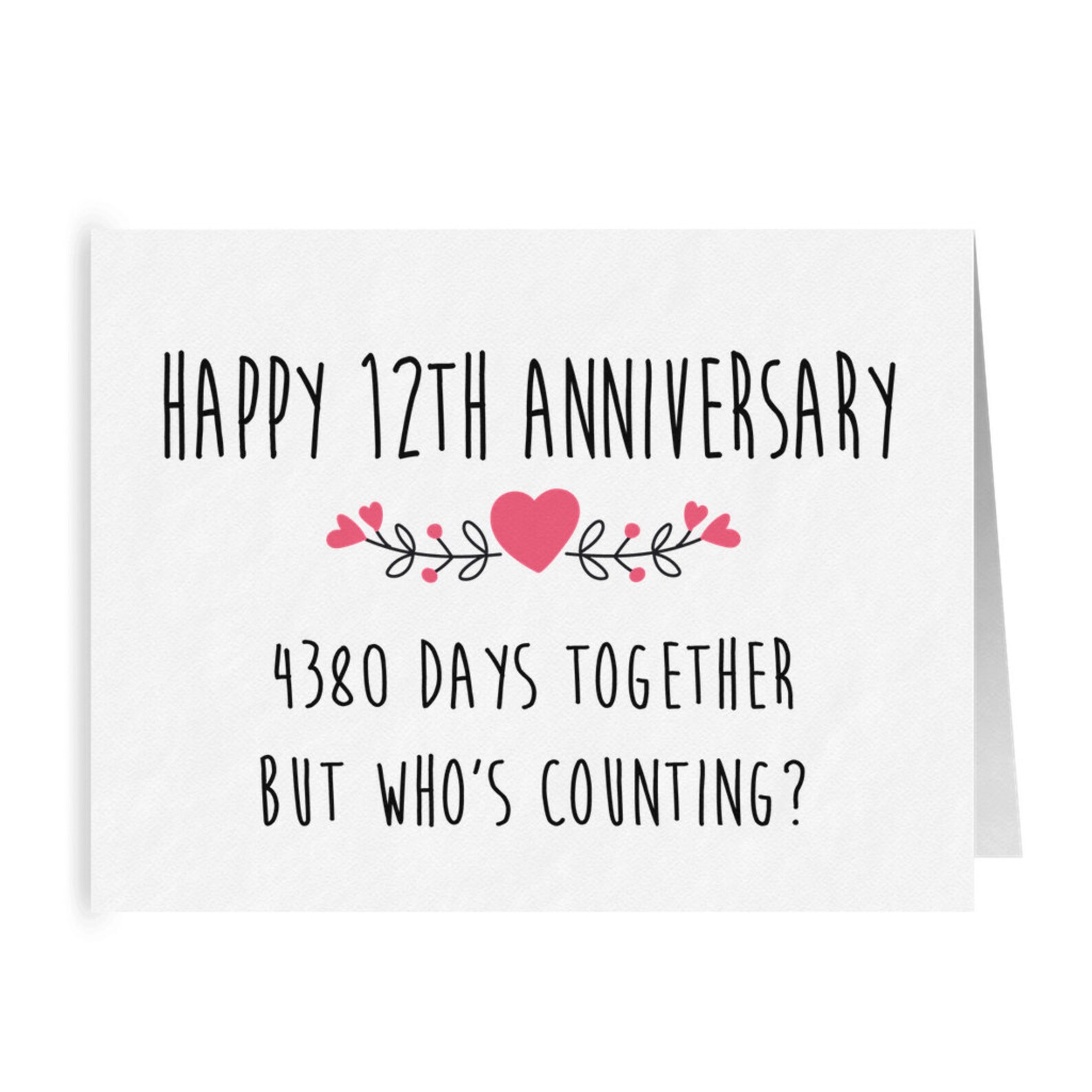 Funny 12th Anniversary Card for Husband Wife 12 Year Etsy