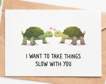 Funny Turtle Valentines Day Card, Romantic Anniversary Card For Husband Wife Boyfriend Girlfriend, Valentines Gift For Him Or Her