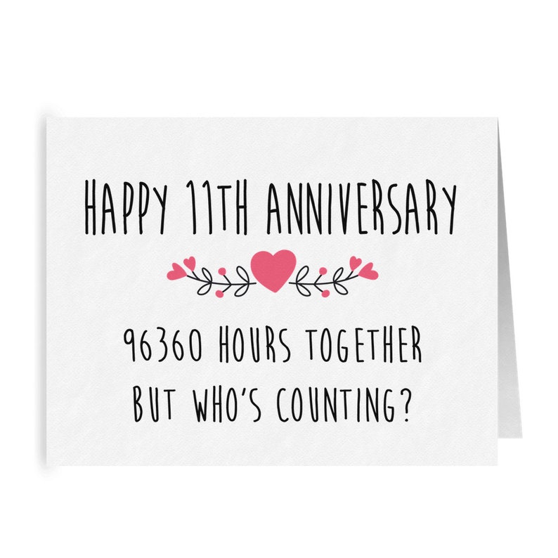 Funny 11th Anniversary Card for Husband Wife 11 Year Etsy