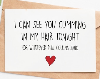 Sexy Valentines Day Card, Naughty Valentines Gift For Husband Or Boyfriend, Paper Anniversary Card For Him, Fiance Birthday Card