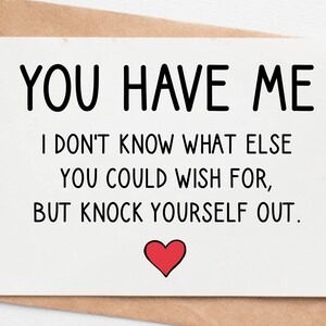 Funny Boyfriend Birthday Card, Sarcastic Valentines Day Card for Her, 1st Anniversary Card For Husband, Paper Anniversary Gift For Him