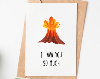 Valentines Day Card For Him Her, Funny I Love You Card, Romantic Lava Card, Valentines Gift For Husband Wife Fiance Or Boyfriend