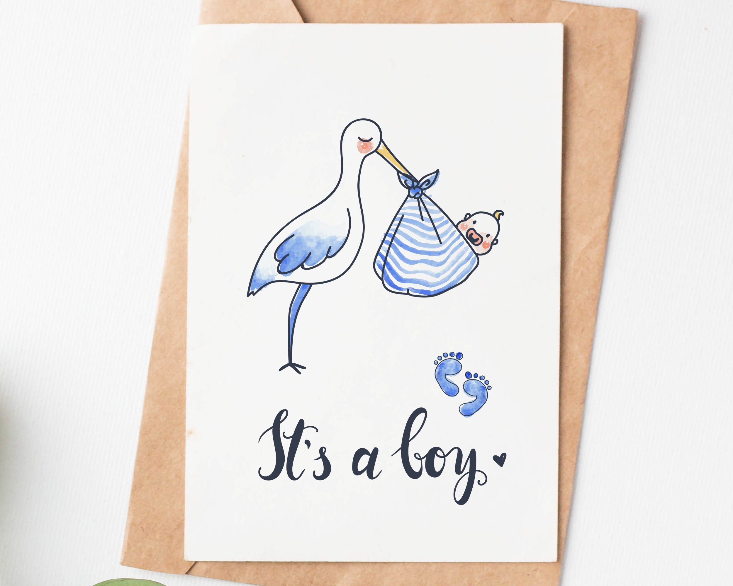 It'S A Boy Card Gender Reveal Card Baby Boy Card Baby | Etsy