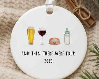 Baby's First Christmas Ornament, Minimalist New Baby Keepsake, Newborn Baby Holiday Bauble, Pregnancy Announcement Xmas Tree Decor