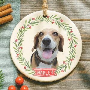 Custom Dog Portrait Ornament, Personalized Dog Christmas Ornament, Dog Lover Christmas Bauble, Dog Memorial Keepsake, Pet Lover Ornament