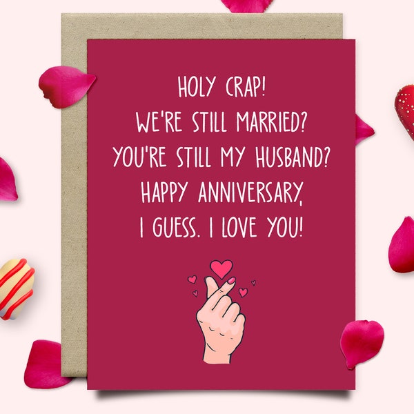 Funny Anniversary Card For Husband, 1st 2nd 3rd 4th 5th 6th 7th 8th 9th 10th Anniversary Gift For Him