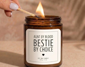 Aunt by Blood Bestie by Choice Candle, Mothers Day Gift for Aunt,  Unique Auntie Birthday Gift from Niece, Best Aunt Candle, Aunty Gift