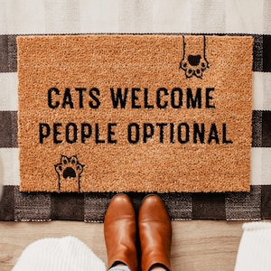 Funny Housewarming Gift for Cat Lover, Cat Welcome Mat, Funny Doormat, Front Door Decor, Rude Door Mat, Christmas Gift, New Home Couple Gift