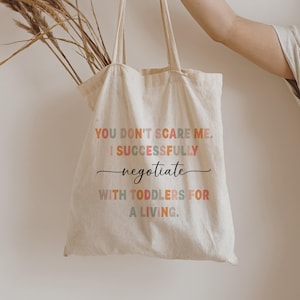 Funny Preschool Teacher Tote Bag, Daycare Appreciation Gift, Back To School Gift, Thank You Nursery Teacher Gift, First Day of School Gift