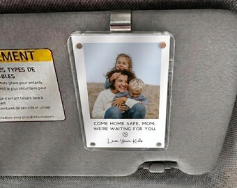 Custom Photo Car Visor Clip, Personalized Mothers Day Gift from Kids, Mom Birthday Gift from Daughter Son, Mama Gift, Mum Keepsake