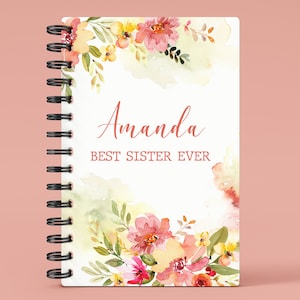Personalized Journal, Custom Spiral Notebook, Best Friend Ever Diary, Unique Birthday Gift for Friend, Friend Christmas Gift, BFF Gift