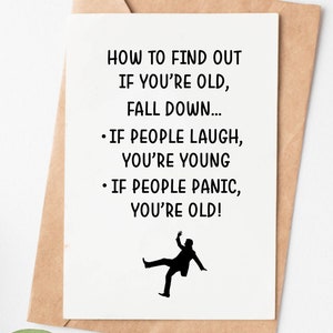 Old Age Joke Birthday Card, Funny Birthday Card For Grandma Grandpa Mom Dad, Sarcastic Birthday Gift For Sister Brother