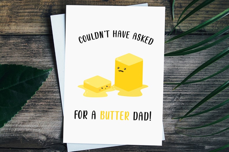 Couldn't Have Asked for A Butter Dad Card Funny Fathers Etsy