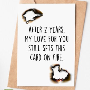 Funny 2nd Anniversary Card For Him Her, Unique Second Anniversary Gift, 2 Year Anniversary Card For Husband Wife Boyfriend Girlfriend