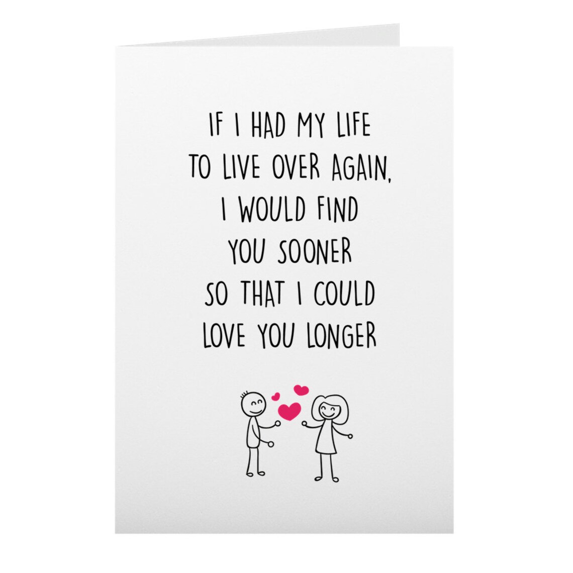Romantic Valentines Day Card For Him Her Cute Love Card For Etsy