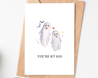 You'Re My Boo Love Card, Cute Halloween Card, Anniversary Card For Boyfriend Girlfriend, I Love You Card, Funny Card, Valentines Card