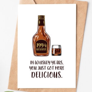 In Whiskey Years Funny 30th Birthday Card For Him, 30th Birthday Gift For Husband Boyfriend Brother Or Coworker, Turning 30 Card