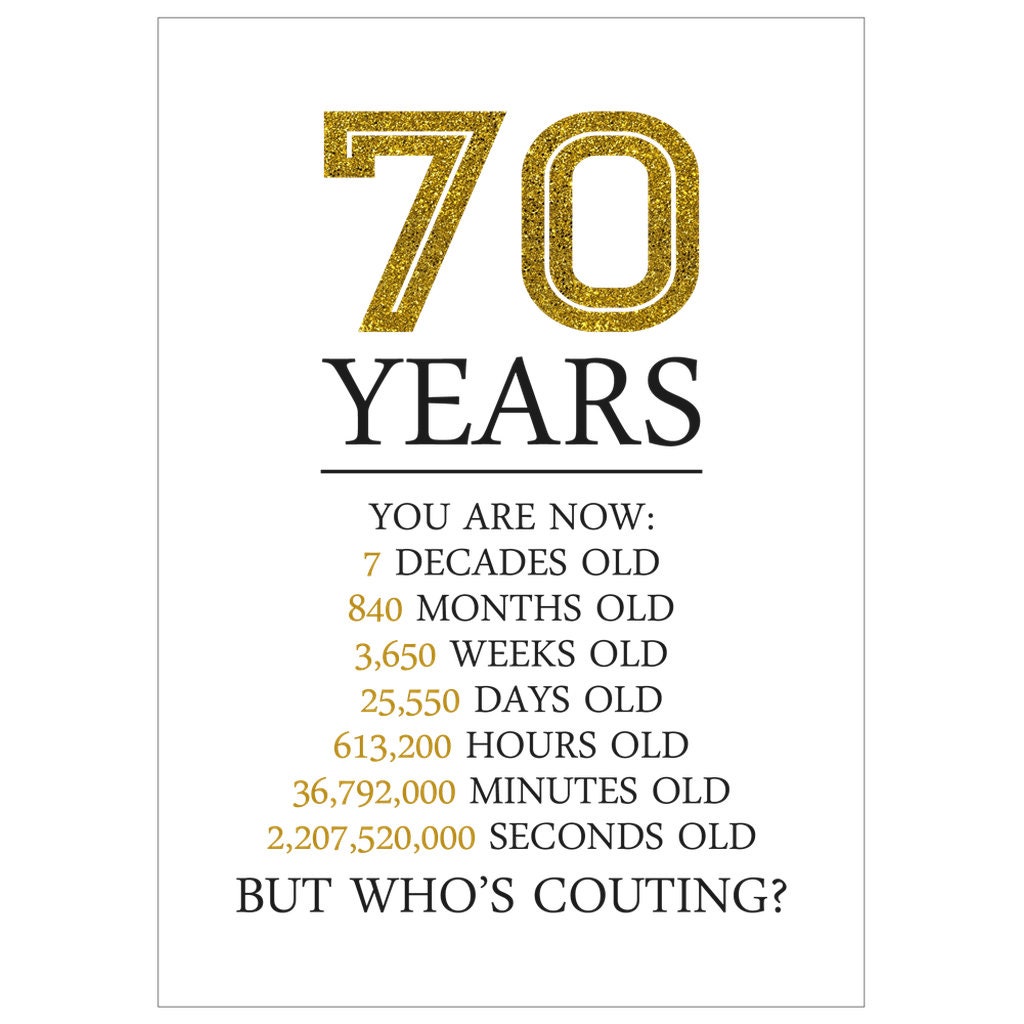 Happy 70th Birthday Card, 70th Birthday Gift for Women Men, 70 Years but  Who's Counting Funny Greeting Card Mom Dad Aunt Uncle -  Canada