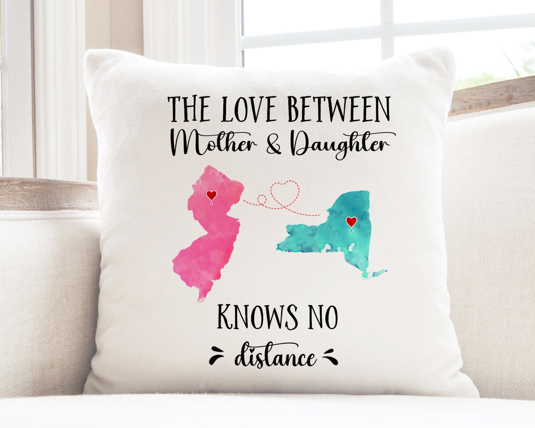 Mother Daughter Long Distance Pillow Cover Personalized, Mothers Day