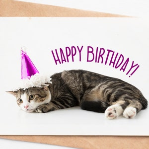 Cute Cat Birthday Card, Cat Lover Birthday Gift, Cat Mom Card, Cat Dad Gift, Crazy Cat Lady Birthday Card, Funny Birthday Card For Her