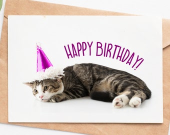 Cute Cat Birthday Card, Cat Lover Birthday Gift, Cat Mom Card, Cat Dad Gift, Crazy Cat Lady Birthday Card, Funny Birthday Card For Her