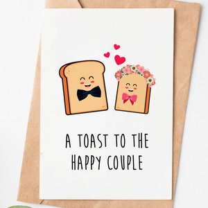 Funny Engagement Card, Cute Wedding Card, A Toast To The Happy Couple Congrats Card, Congratulations Card, Engagement Gift, Wedding Gift