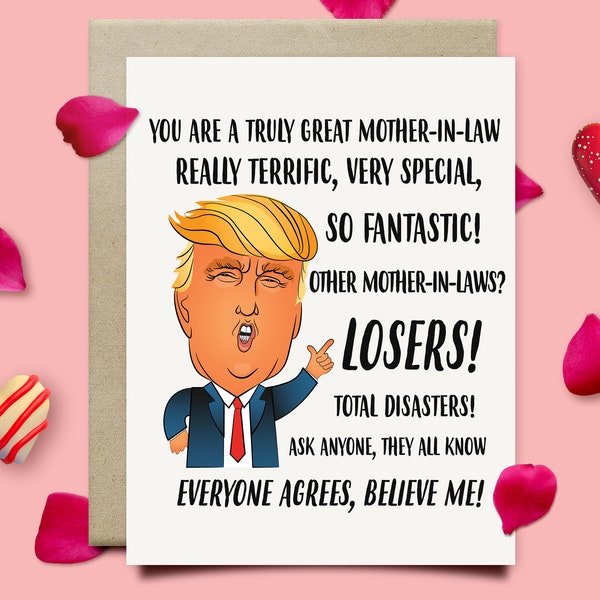 Trump Birthday Card For Mother In Law, Funny Birthday Card, Mother In Law Christmas Card, Birthday Christmas Gift For Mother In Law