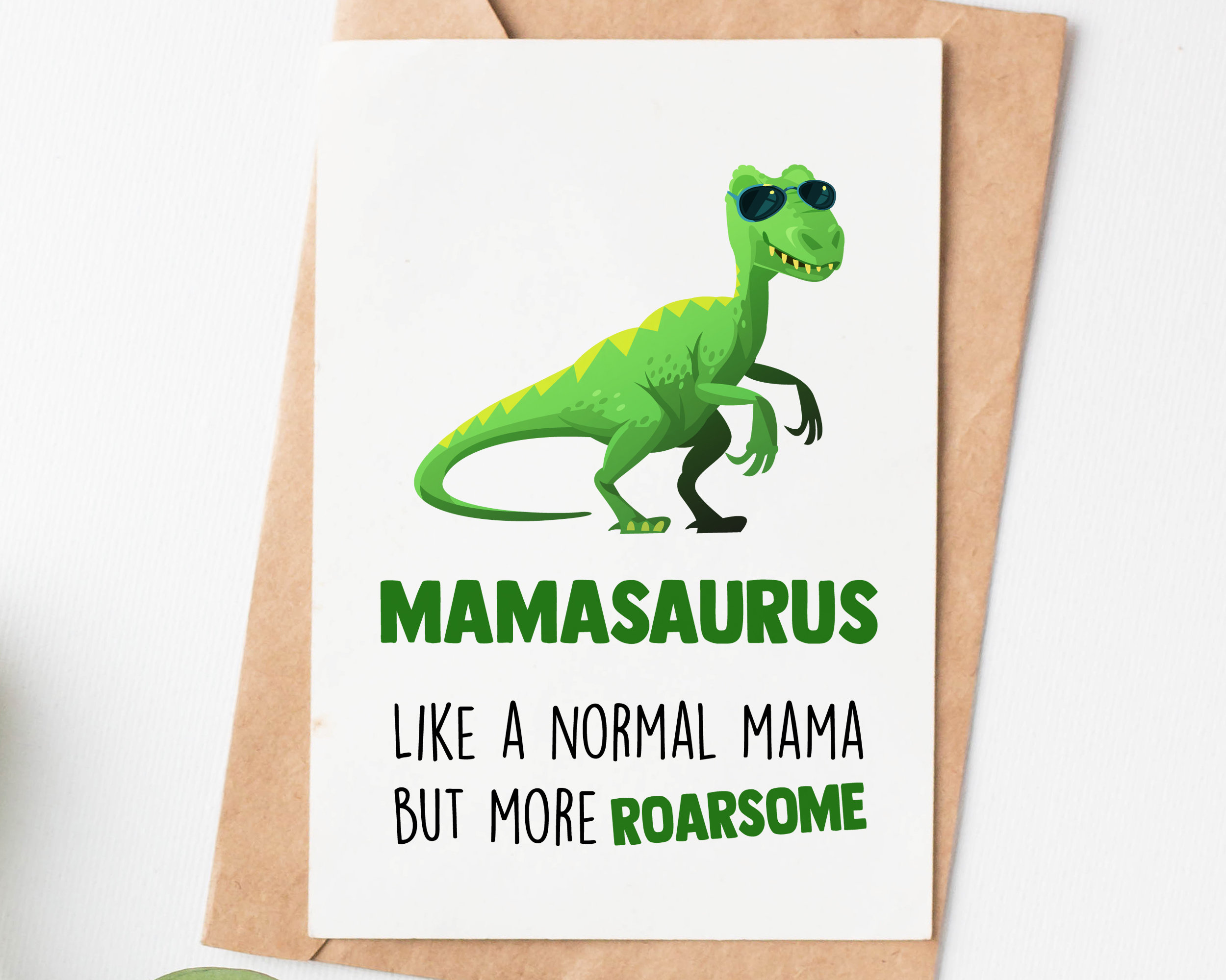 Funny Mom Birthday Card, Mamasaurus Birthday Card From Daughter Son ...