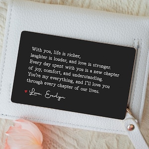 Cartão de inserção de carteira romântico, presente de amor para ele, presente de dia dos namorados personalizado para namorado e marido, lembrança sentimental, presente de aniversário