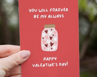 Happy Valentines Day Card For Him Or Her, Cute Love Card, Valentines Day Gift For Husband Wife Boyfriend Or Girlfriend