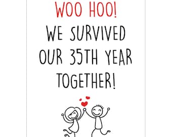 Funny 35th Annversary Card For Husband Wfe, Coral Annversary Gft