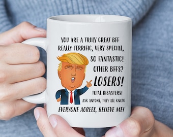 Andaz Press Tasse à Café Humoristique Avec Inscription « President Trump » De 325 Ml - Cadeau Idéal Pour Un Ami Ou Une Amie - Avec Boîte Cadeau - Idée