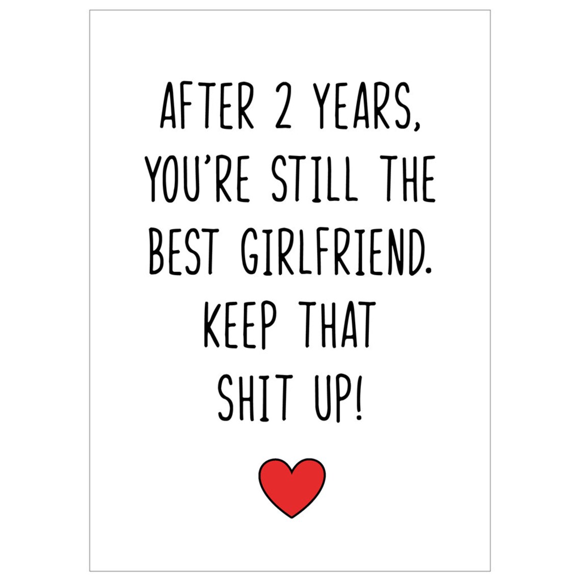 2nd Anniversary Card for Girlfriend 2 Year Anniversary Gift Etsy