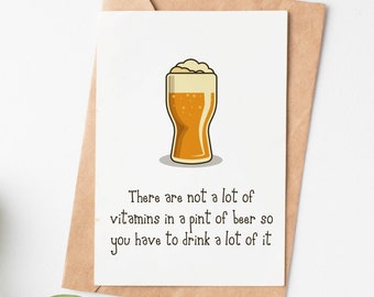 Funny Beer Birthday Card, 30th Birthday Card For Him, Sarcastic Birthday Card For Husband Or Boyfriend, Brother Or Dad Birthday Card