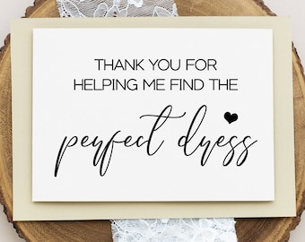 thank you note to wedding dress designer Thank You For Making My Wedding Dress, Card For Dressmaker
