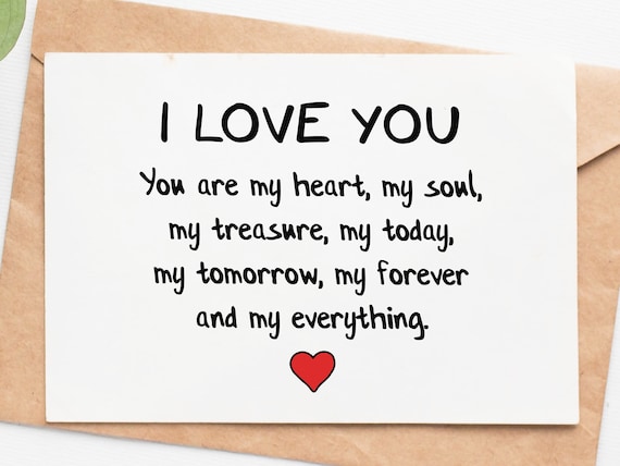 I Love You Today Card I Love You Today Card