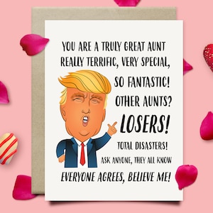 Trump Birthday Card For Aunt, Aunt Birthday Card, Aunt Birthday Gift, Auntie Card, Auntie Gift, Aunt Christmas Card, Aunt Christmas Gift