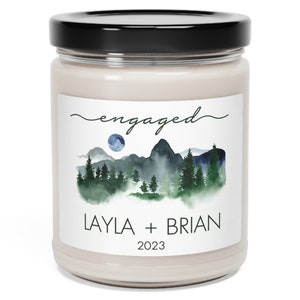 Custom Engaged Candle, Personalized Bridal Shower Gift, Couple Love Candle, Enagement Candle Gift, Mr and Mrs Name Candle, Christmas Decor