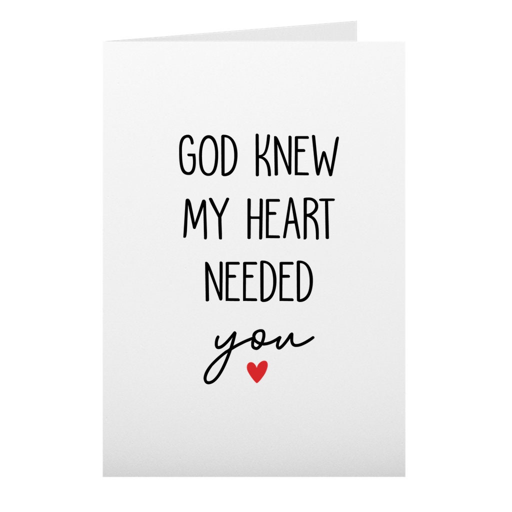 Romantic Valentines Day Card for Him Her God Knew My Heart Etsy