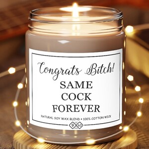 Naughty Wedding Gift, Funny Engagement Gift, Bridal Shower Gift for Friend, Newlywed Congratulations Gift, 9oz Scented Soy Candle