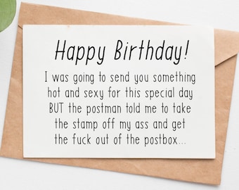 Naughty Birthday Card For Husband, Funny Birthday Card Boyfriend, Fiance Birthday Card, Rude Birthday Card For Him, Husband Birthday Gift